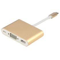 Adaptador Type C Para Vga Usb 3.0 Usb C Femea 3X1