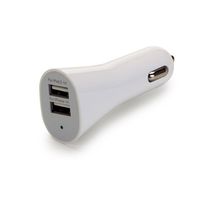 Carregador veicular USB duplo branco