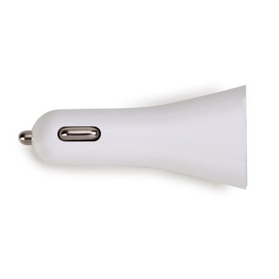 Carregador veicular USB duplo branco