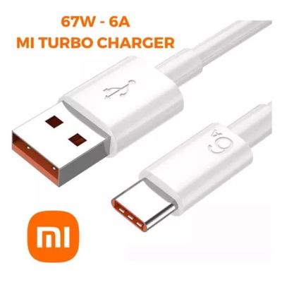 Fonte Carregador Type-C 120w Turbo + Cabo de Dados 6A - Compativel com Xiaomi Poco X3 X4 X5 XT