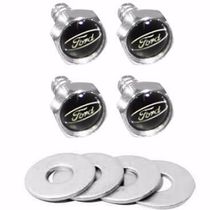 Parafusos De Placa Logomarca Emblema Ford Preto e Prata