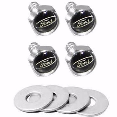Parafusos De Placa Logomarca Emblema Ford Preto e Prata