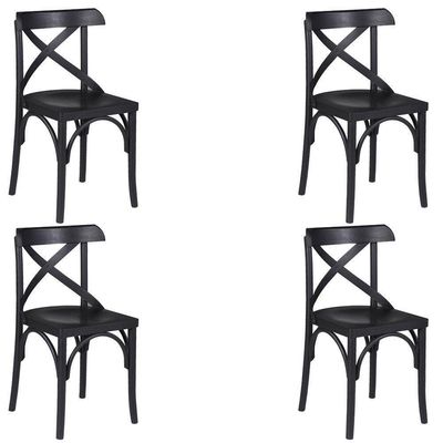 Kit 4 Cadeiras Decorativas Crift Preto - Gran Belo