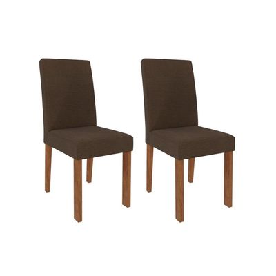 Cadeira Sala de Jantar Maia Kit 2 Un Cinamomo/Suede Mascavo Chocolate - Cimol