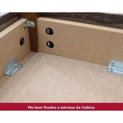 Cadeira Sala de Jantar Eloá Kit 6 Un Nature/Veludo Light Linho - Henn