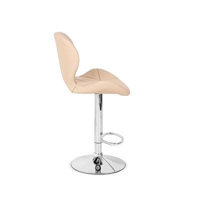 Conjunto 03 Banquetas Slim Couro Pu Regulagem de Altura Nude
