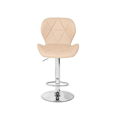 Conjunto 03 Banquetas Slim Couro Pu Regulagem de Altura Nude