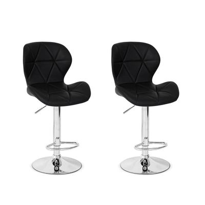 Conjunto 02 Banquetas Slim Couro Pu Regulagem de Altura