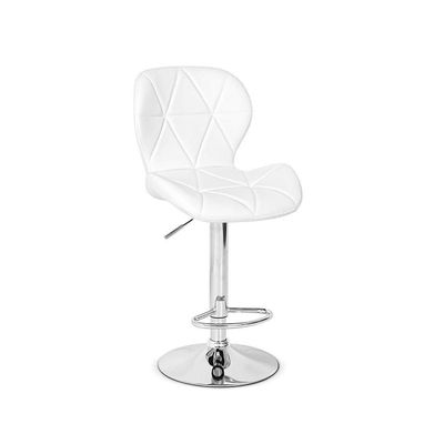 04 Banquetas Slim Couro Pu Regulagem de Altura Branca