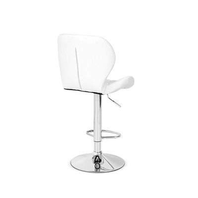 Conjunto 02 Banquetas Slim Couro Pu Regulagem Altura Branca