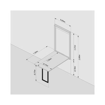 Mesa Dobrável Retrátil Branca + 2 Cadeiras Eames Preta