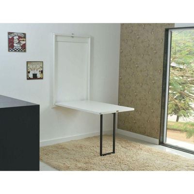 Mesa Dobrável Retrátil Branca + 2 Cadeiras Eames Preta