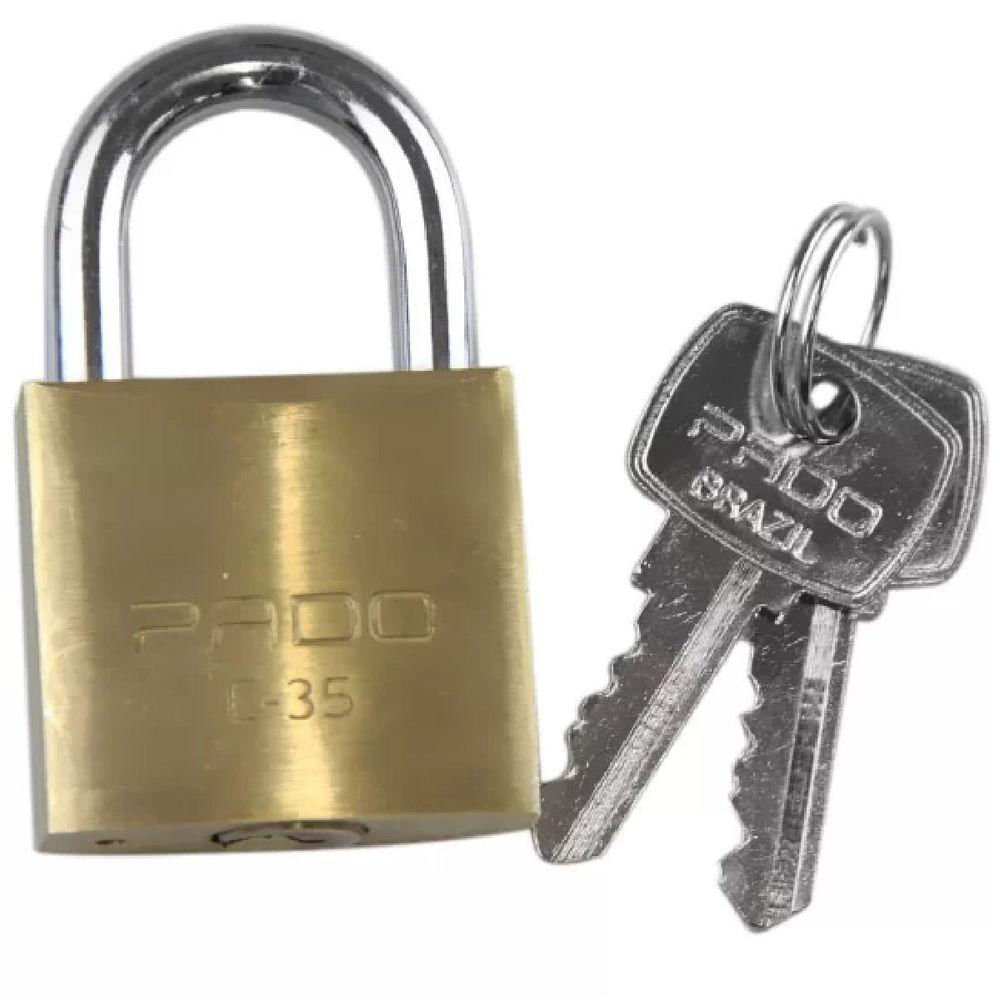 Cadeado Em Latão Lt 35 C/ 2 Chaves - Pado
