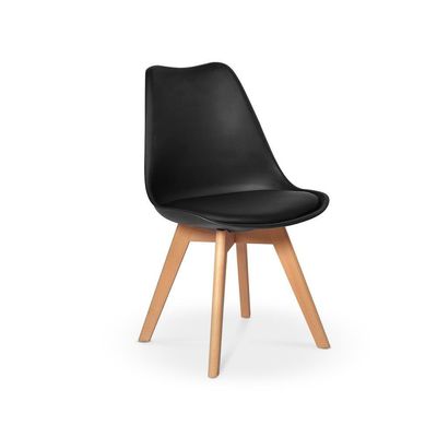 Cadeira Eames Wood Leda Design Preta