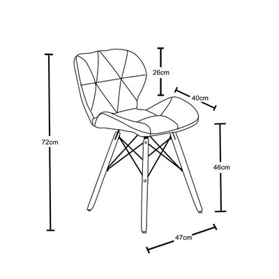 Conjunto 2 Cadeiras Estofada Charles Eames Eiffel Slim Preta