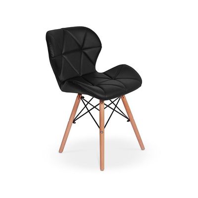 Conjunto 2 Cadeiras Estofada Charles Eames Eiffel Slim Preta