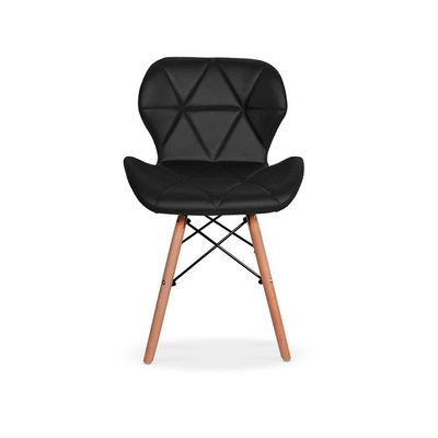 Kit Mesa Jantar Eiffel 90cm Branca 04 Cadeiras Slim Preta