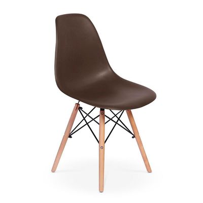 Kit Mesa Eiffel Branca 4 Cadeiras Eames Marrom