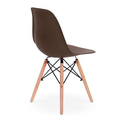 Kit Mesa Eiffel Branca 4 Cadeiras Eames Marrom