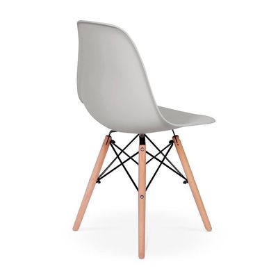 Kit Mesa Eiffel 90cm Branca 4 Cadeiras Charles Eames Cinza