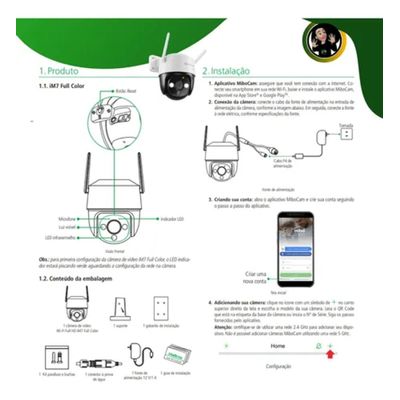 Camera Inteligente Wifi Im7 Full Color 360° Graus Intelbras