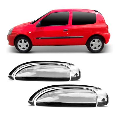 Aplique Cromado Maçaneta Renault Clio 2000 à 2016 2 Portas
