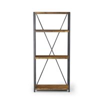 Estante Baviera com 3 Prateleiras Grafite/Rustic Brown - Gran Belo