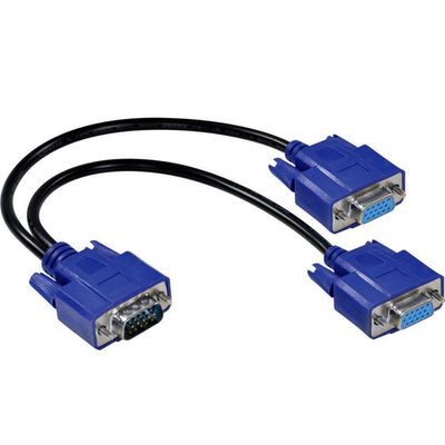 Cabo Adaptador 1 Vga Macho X 2 Vga Fêmea 10Cm