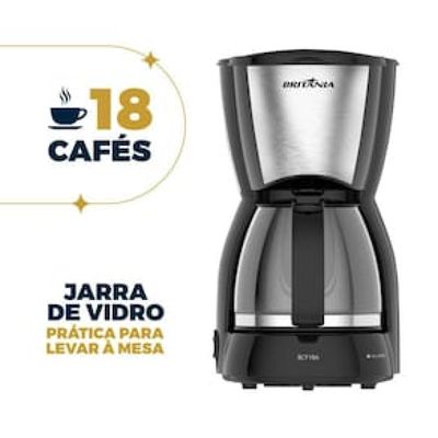 Cafeteira Elétrica Britânia BCF19 18 xícaras - Preto e Inox Preto,Inox / 110