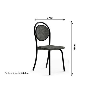 Cadeira Sala de Jantar 1738 Aço Kit 2 Uni Rose/Areia - Carraro