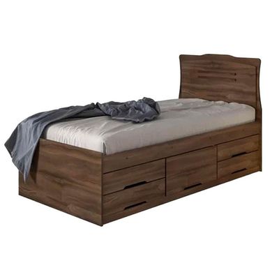 Cama Solteiro Multifuncional Júlia c/ 5 Gavetas Cinamomo/Off White - Conquista