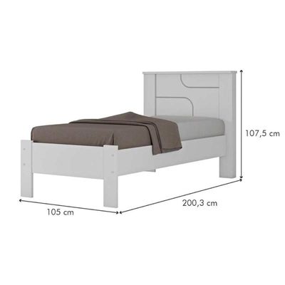 Cama Solteiro Pérola Cacau - Conquista