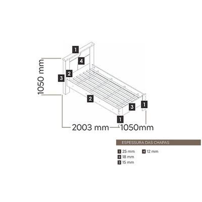 Cama Solteiro Pérola Cacau - Conquista
