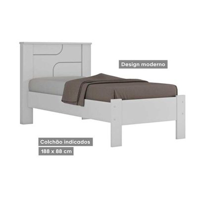 Cama Solteiro Pérola Cacau - Conquista