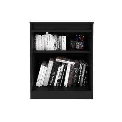 Balcão de Escritório ME4149 c/ 2 Portas c/ Chave Amêndoa/Preto - Tecno Mobili