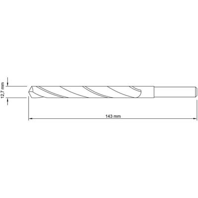 Broca Para Aço 1-2 Polegada X 143 Mm Em Aço Rápido Hss Din 338 Para Uso Doméstico