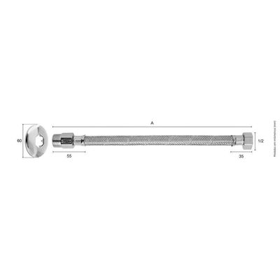 Engate Flexível De Aço Inoxidável Blukit Com 40cm Cromado