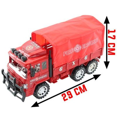 Brinquedo Caminhão Miniatura Bombeiros Resgate Vermelho A Fricção