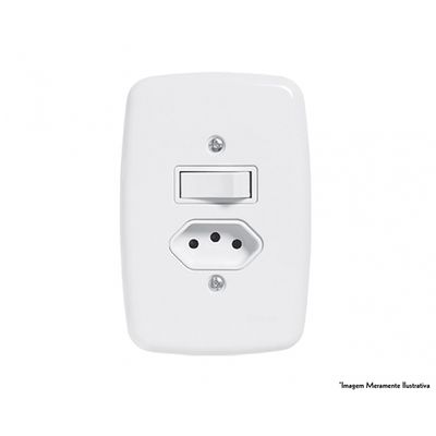 Interruptor Ideale Br 1 Simp+Tom 2P+T C/Pl 10A 250V 3215 c/12pcs