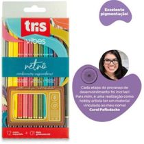 17169858818810 Lápis de Cor Vibes Retrô 12 Cores + Lápis Graduado 6B - Tris