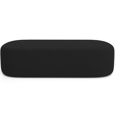 Kit 02 Puffs Decorativos Orgânicos Para Living Quarto 160cm Doha W01 Suede Preto - Lyam Decor