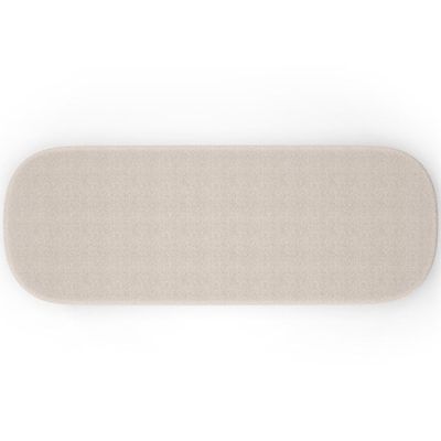 Kit 02 Puffs Decorativos Orgânico Para Living Quarto 160cm Doha W01 Bouclê Creme - Lyam Decor