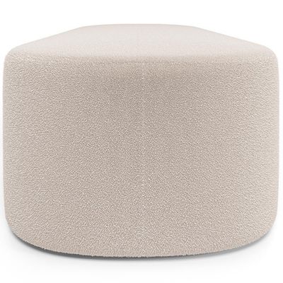 Kit 02 Puffs Decorativos Orgânico Para Living Quarto 160cm Doha W01 Bouclê Creme - Lyam Decor