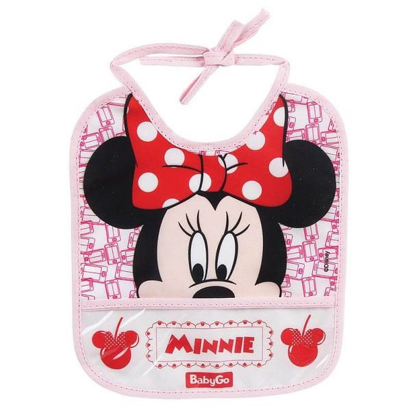 Babador Com Porta Migalhas Minnie Rosa 03093- Baby Go