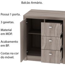 Balcão para Escritório Home Office ME4111 MDP Carvalho - Gran Belo