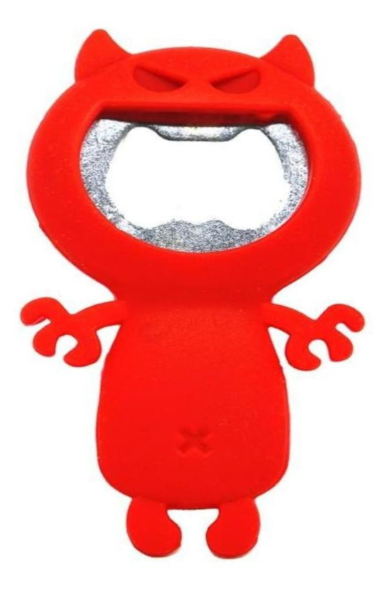 ABRIDOR DE GARRAFA CRAZY CAT VERMELHO PRANA BOP04111