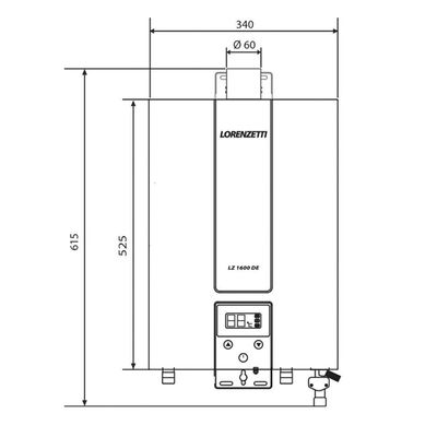 Aquecedor De água A Gás Lz 1600de Digital Lorenzetti Gn (gás Natural)