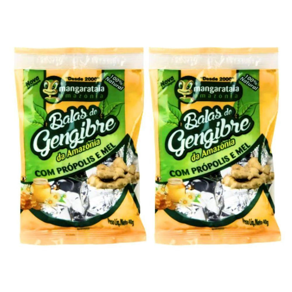 Balas De Gengibre Da Amazônia Com Própolis E Mel - 2 Pacotes De 40 G - 100% Natural