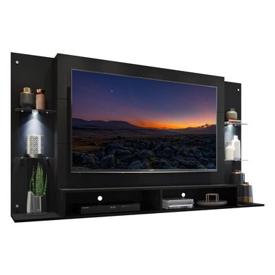 Painel Tv 60'' com 2 Leds e Prateleiras de Vidro Vegas
