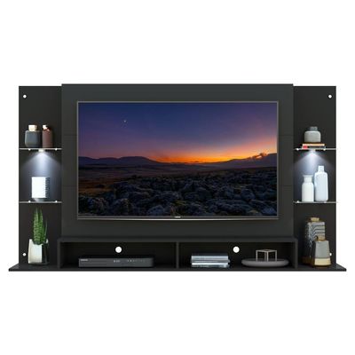 Painel Tv 60'' com 2 Leds e Prateleiras de Vidro Vegas